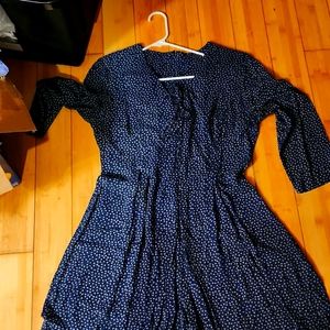 Dark blue flowered jumpsuit